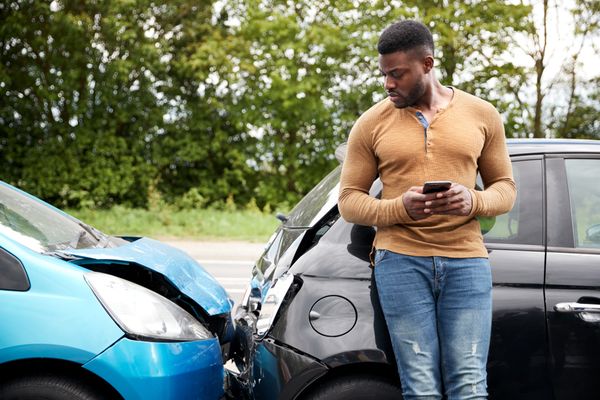 A man after a crash that needs to call an Atlanta car accident lawyer