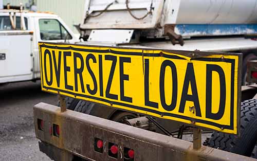 oversize load sign on a commercial truck